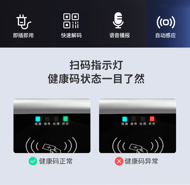 掃碼指示燈,健康碼狀態一目了然 掃碼指示燈,健康碼狀態一目了然
